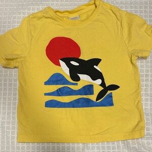 Hanna Andersson Yellow Tee with Whale and Sun Design